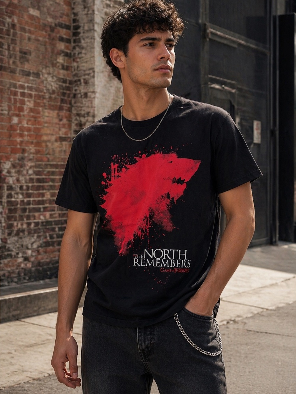 Game of Thrones House Stark "The North Remembers" Graphic T-Shirt - Black